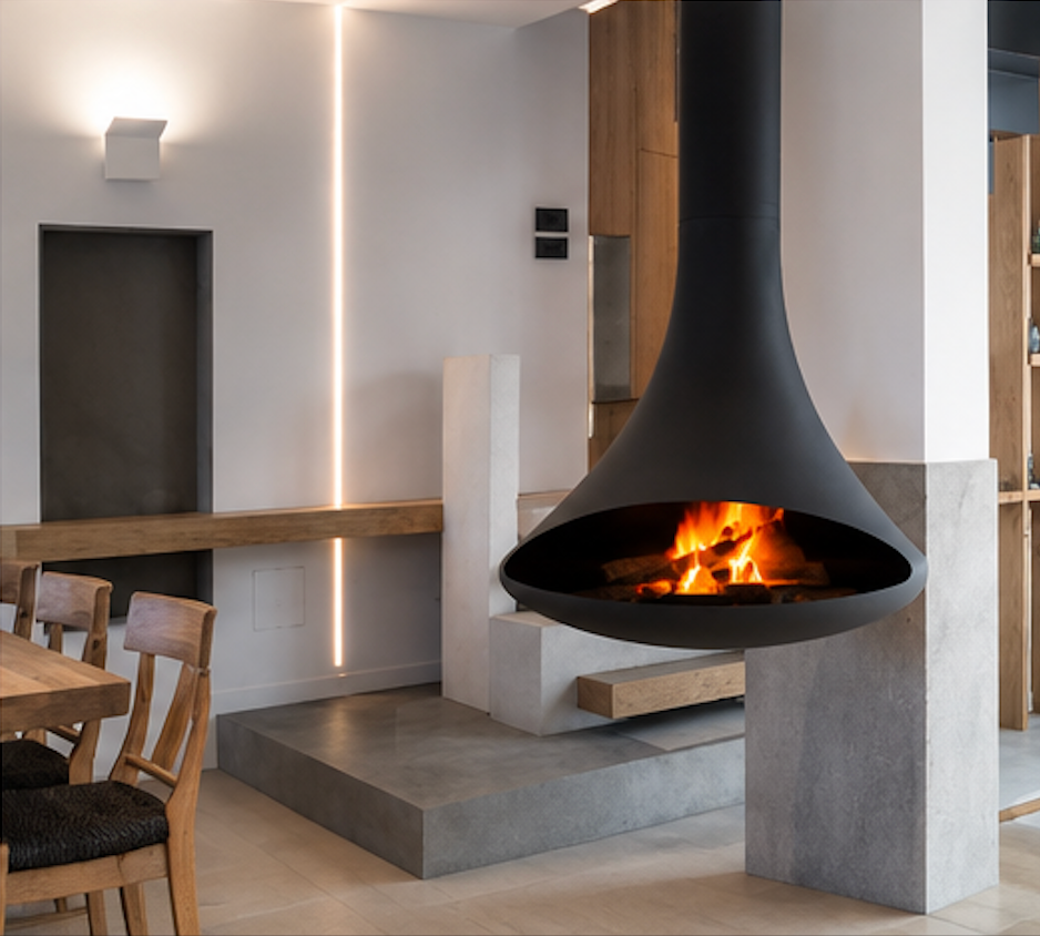 Blanche Suspended Wood Burning Stove – Sculptural Hanging Log Burner