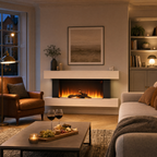 White Electric Fireplace & Surround, 1000W/2000W — Akari