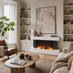 White Electric Fireplace & Surround, 1000W/2000W — Akari