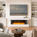 White Electric Fireplace & Surround, 1000W/2000W — Akari