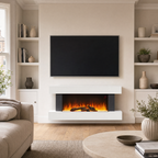 White Electric Fireplace & Surround, 1000W/2000W — Akari