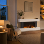 White Electric Fireplace & Surround, 1000W/2000W — Akari