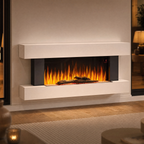 White Electric Fireplace & Surround, 1000W/2000W — Akari