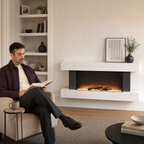 White Electric Fireplace & Surround, 1000W/2000W — Akari