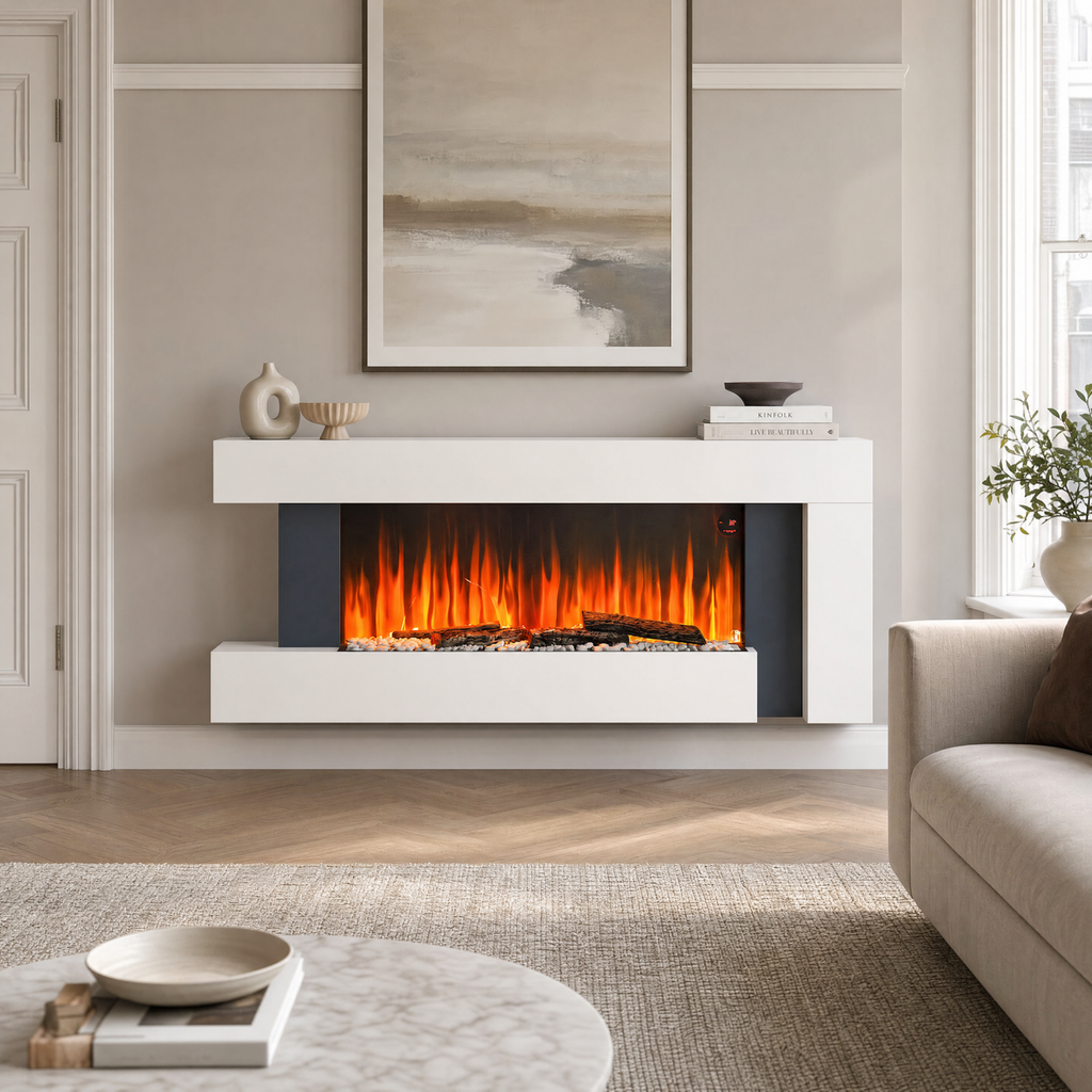C-Frame Electric Fireplace with 7-Day Timer — Kanso