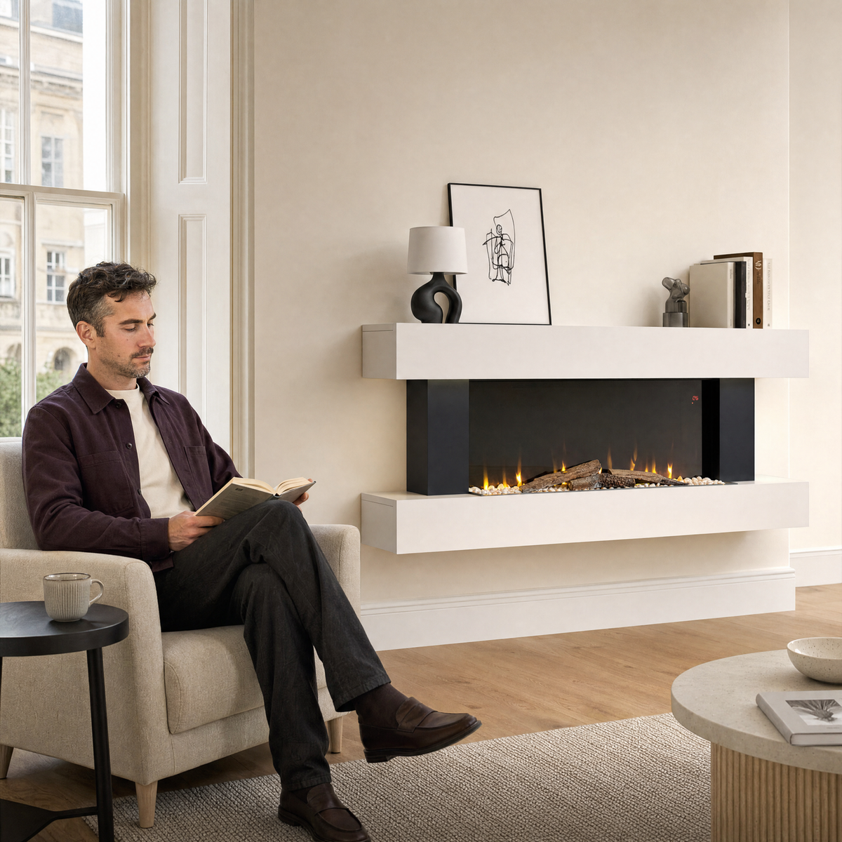 Electric Fireplace & Surround with Wi-Fi — Mori