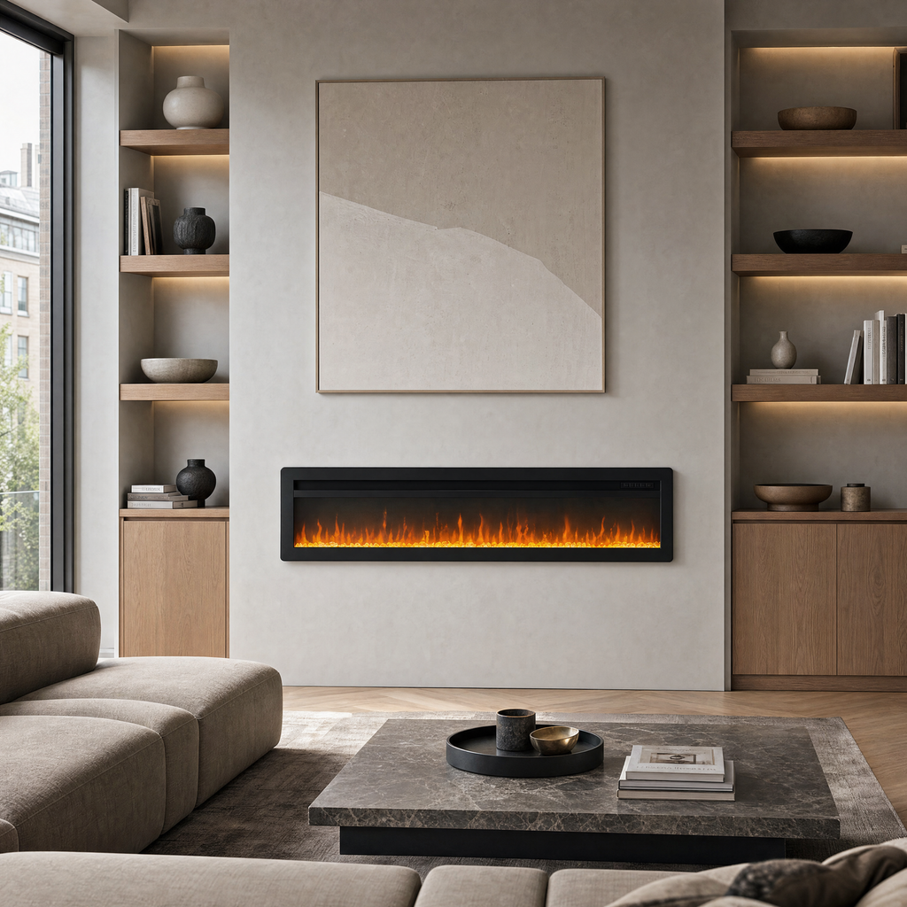 60″ Electric Fireplace with 12 Flame Colours — Sumi