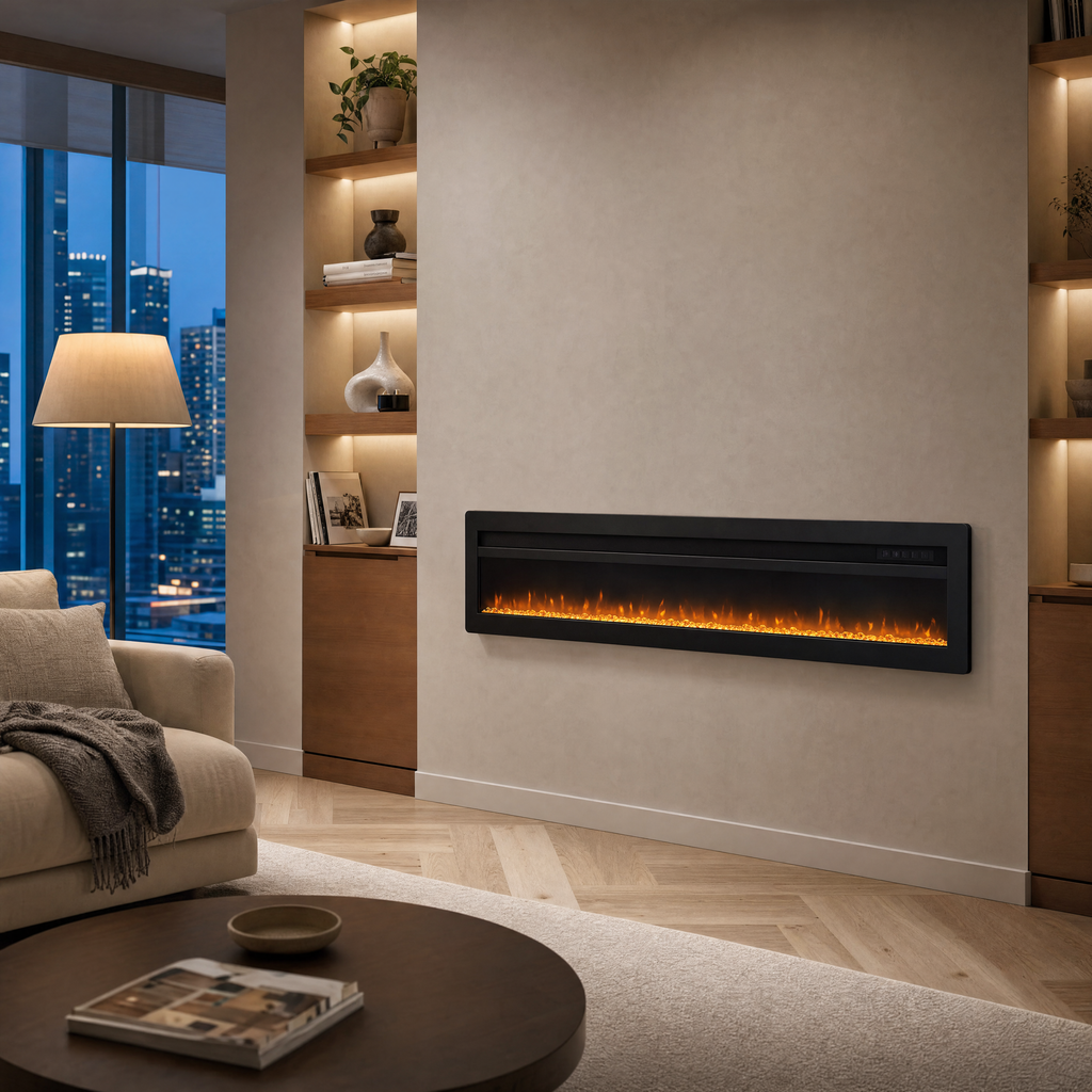 60″ Electric Fireplace with 12 Flame Colours — Sumi