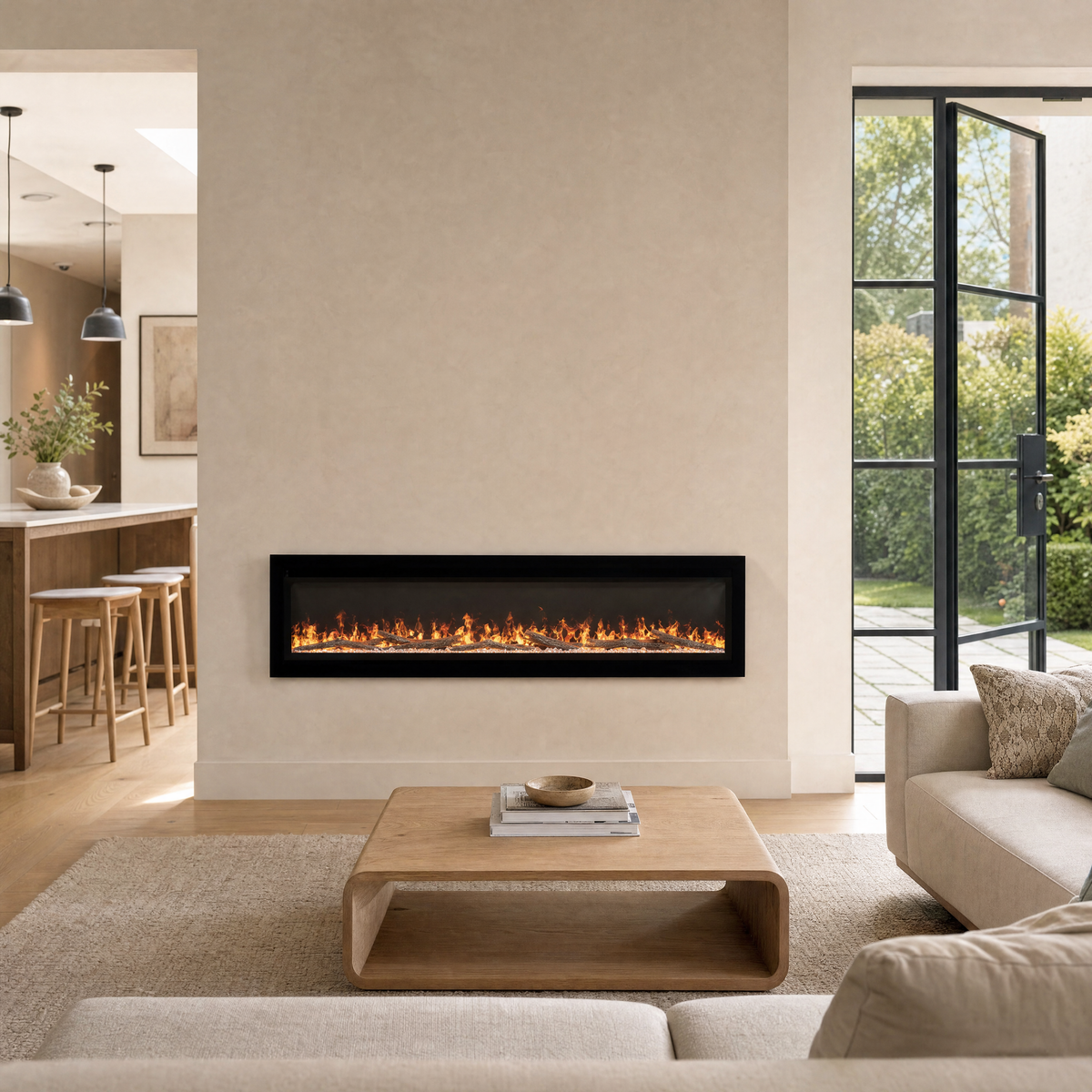 40/50/60″ Electric Fireplace with 12 Flame Colours — Kaede