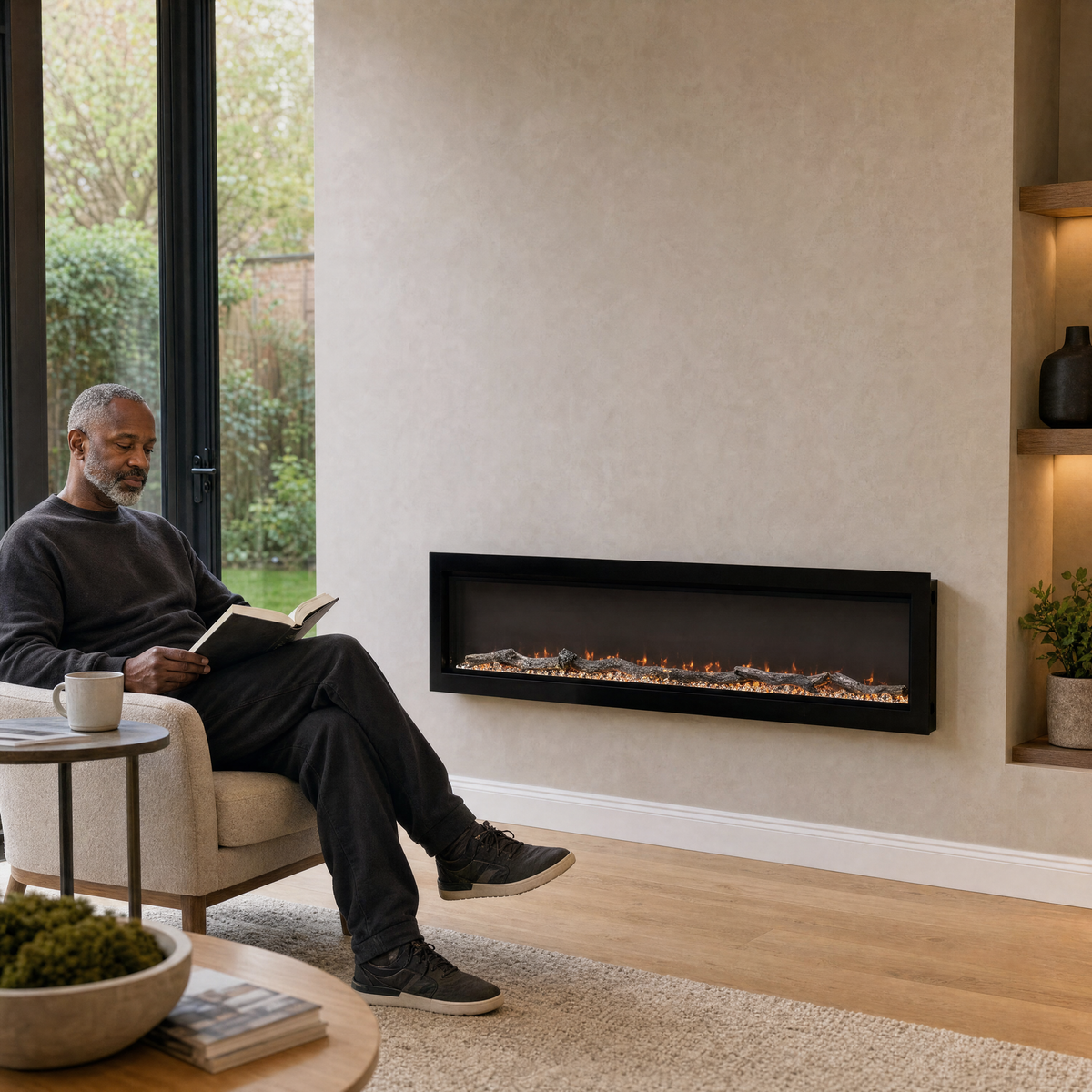 40/50/60″ Electric Fireplace with 12 Flame Colours — Kaede