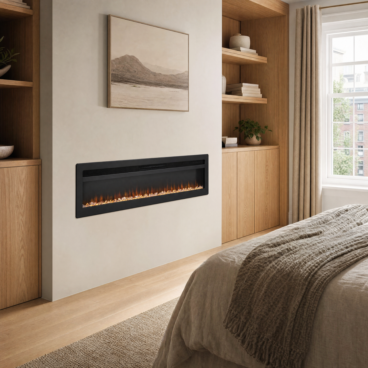 50″ Electric Fireplace with 12 Flame Colours — Ren