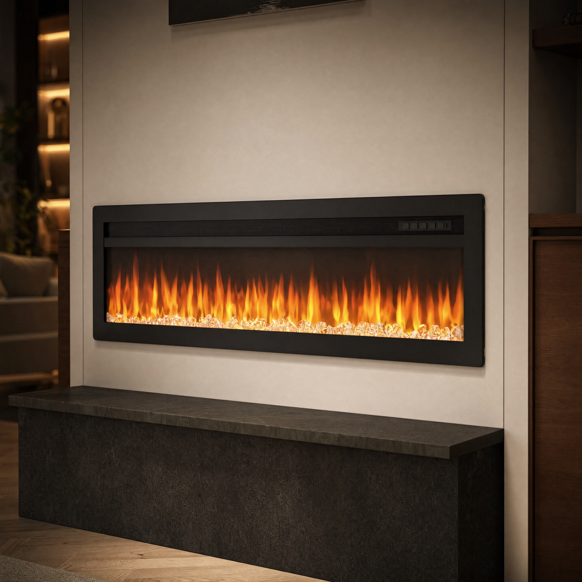 50″ Electric Fireplace with 12 Flame Colours — Ren