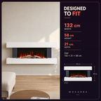 White Electric Fireplace & Surround, 1000W/2000W — Akari