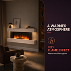 White Electric Fireplace & Surround, 1000W/2000W — Akari