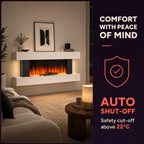 White Electric Fireplace & Surround, 1000W/2000W — Akari
