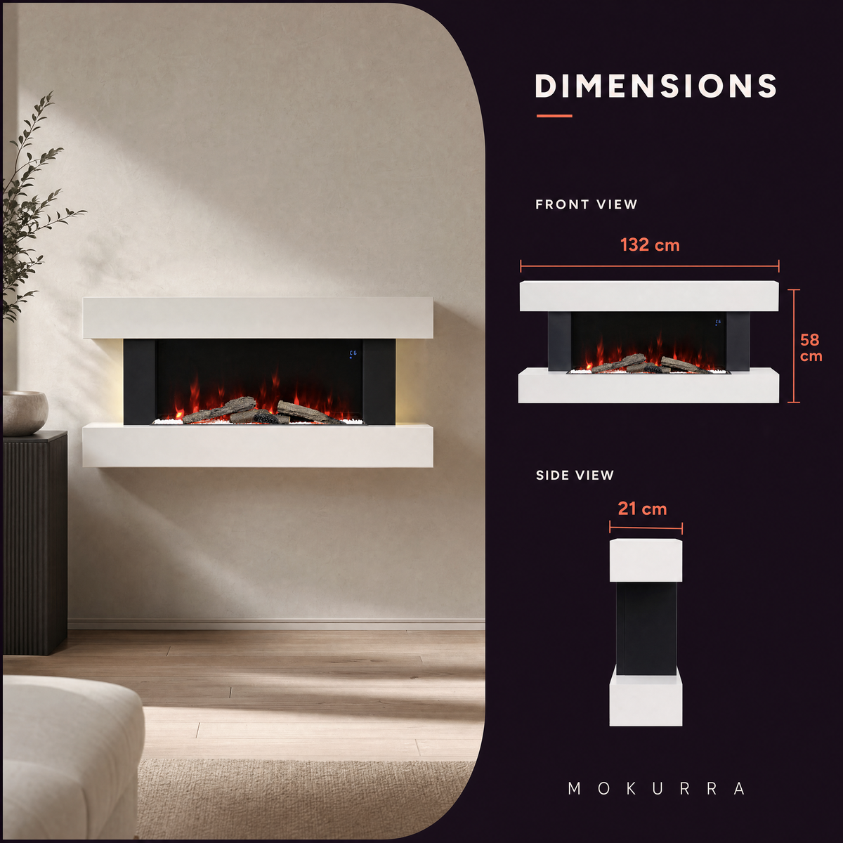 Electric Fireplace & Surround with Wi-Fi — Mori
