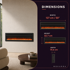 50″ Electric Fireplace with 12 Flame Colours — Ren