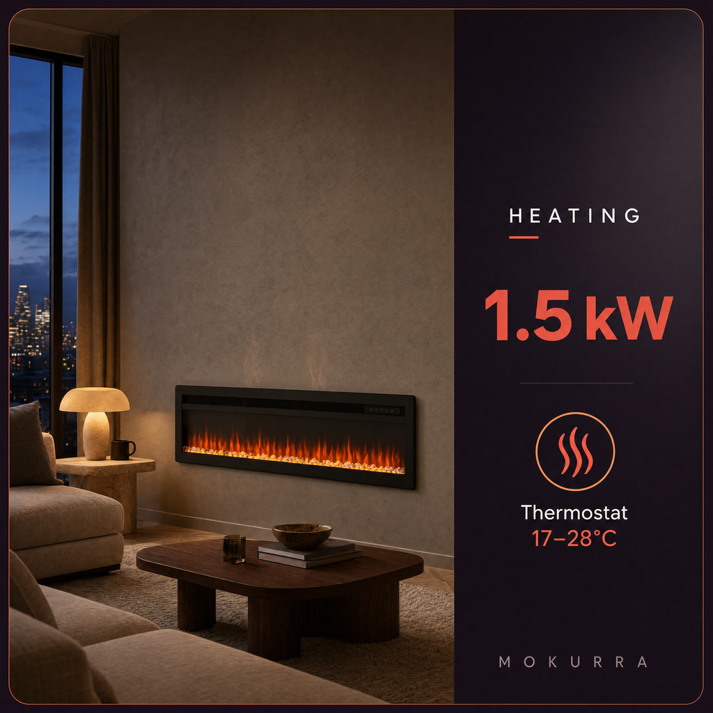 50″ Electric Fireplace with 12 Flame Colours — Ren