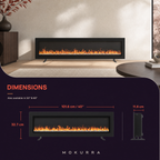 40/50/60″ Electric Fireplace with 12 Flame Colours — Kaede