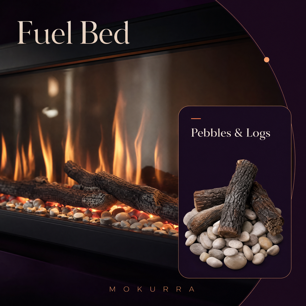 40/50/60″ Electric Fireplace with 12 Flame Colours — Kaede