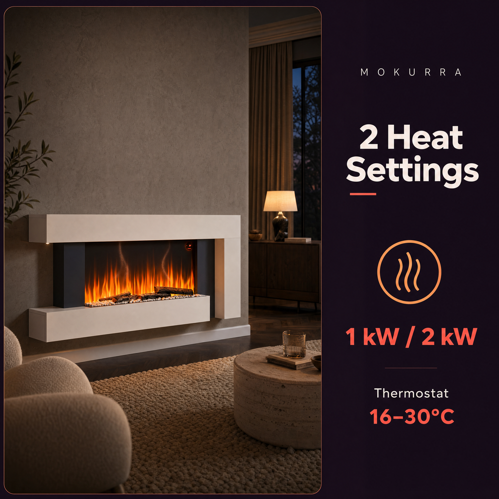 C-Frame Electric Fireplace with 7-Day Timer — Kanso