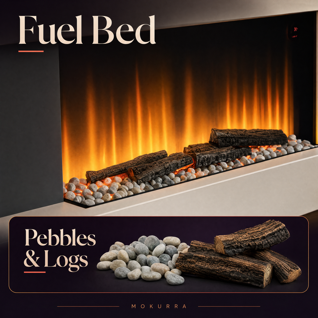 C-Frame Electric Fireplace with 7-Day Timer — Kanso