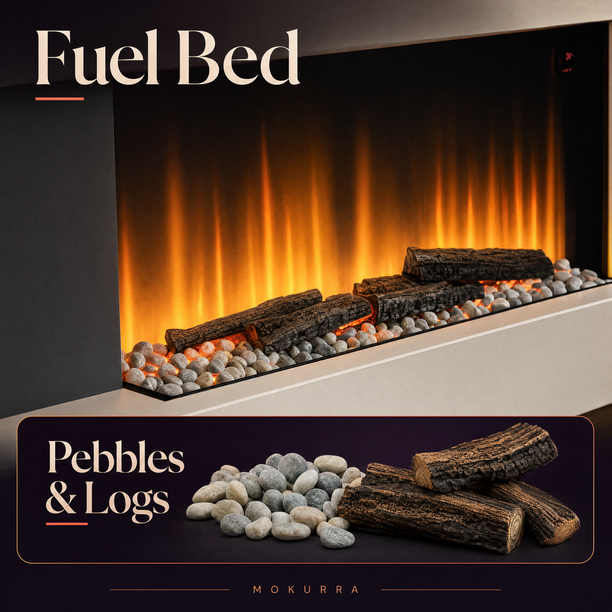 C-Frame Electric Fireplace with 7-Day Timer — Kanso
