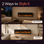 40/50/60″ Electric Fireplace with 12 Flame Colours — Kaede