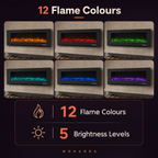 50/60/72″ Electric Fireplace with 12 Flame Colours — Aoi