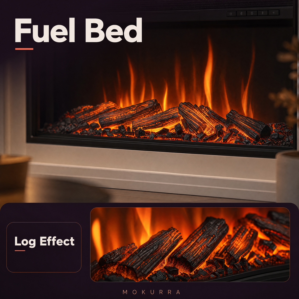 50/60/72″ Electric Fireplace with 12 Flame Colours — Aoi