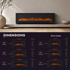 50/60/72″ Electric Fireplace with 12 Flame Colours — Aoi