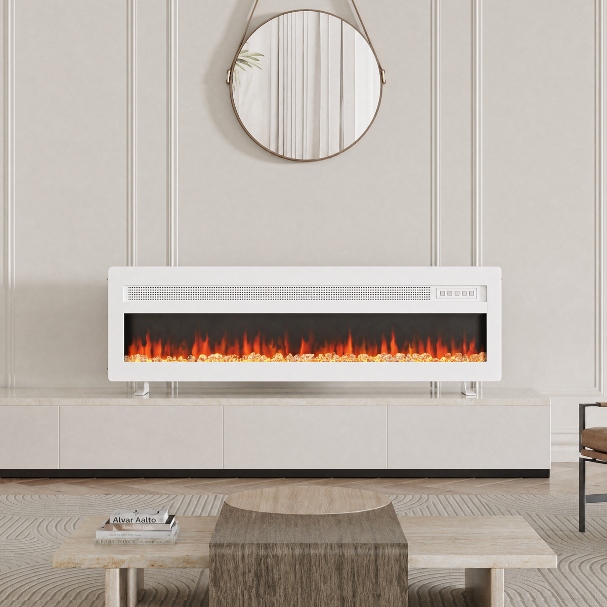 50″ Electric Fireplace with 12 Flame Colours — Ren