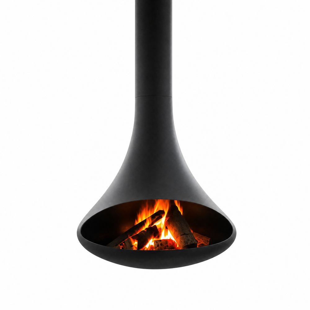 Blanche Suspended Wood Burning Stove – Sculptural Hanging Log Burner