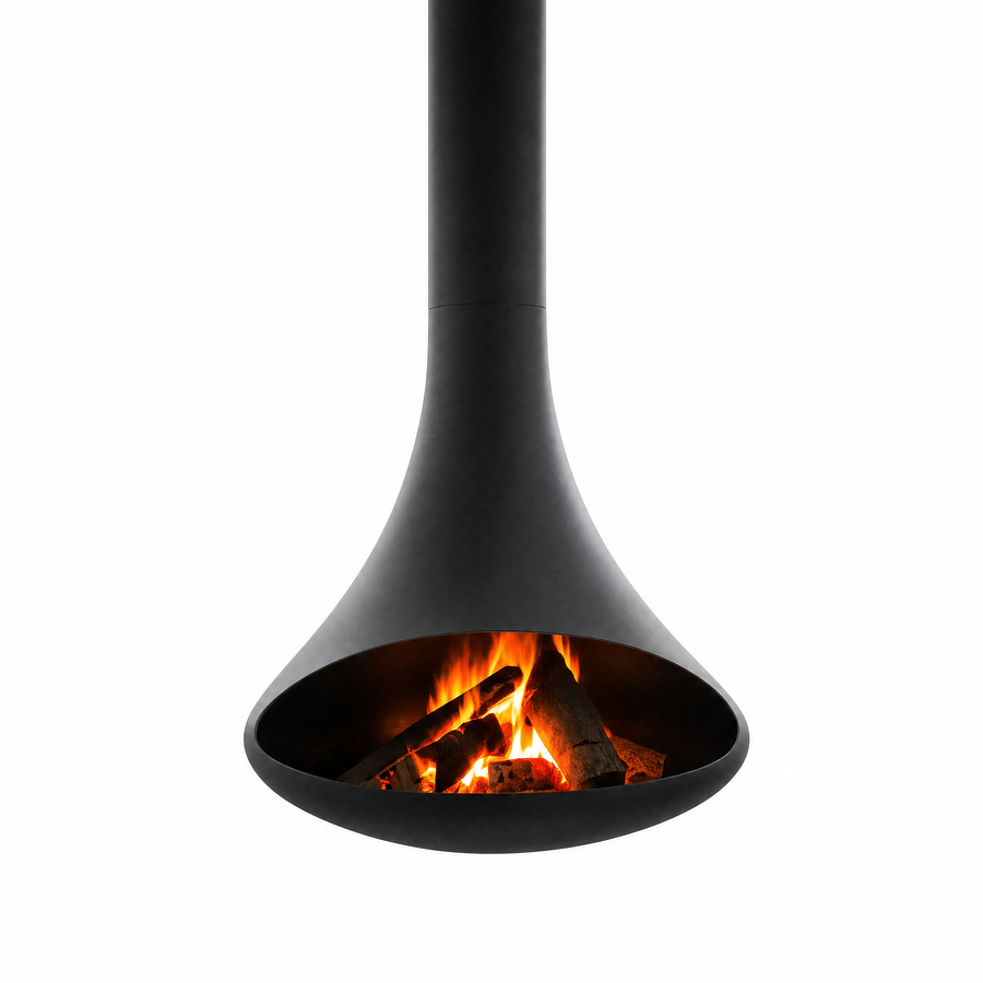 Blanche Suspended Wood Burning Stove – Sculptural Hanging Log Burner