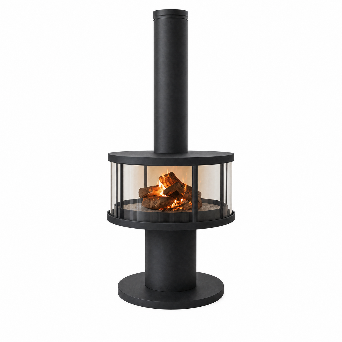 Leslie 360° Glass Wood Burning Stove – Modern Freestanding Log Burner