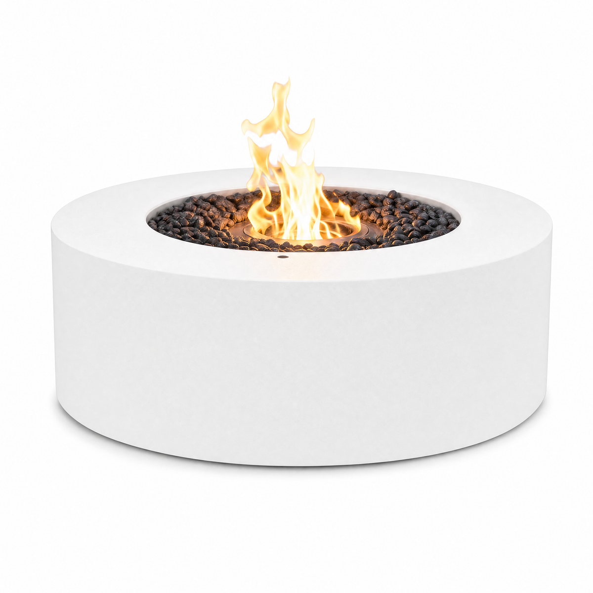 Bernard Round Fire Pit Table, Bioethanol or Gas, Stainless Steel